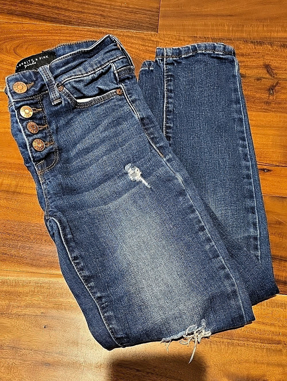 Celebrity Pink Girls jeans Distressed Blue Jeans Girls Size 8 - Picture 2 of 5